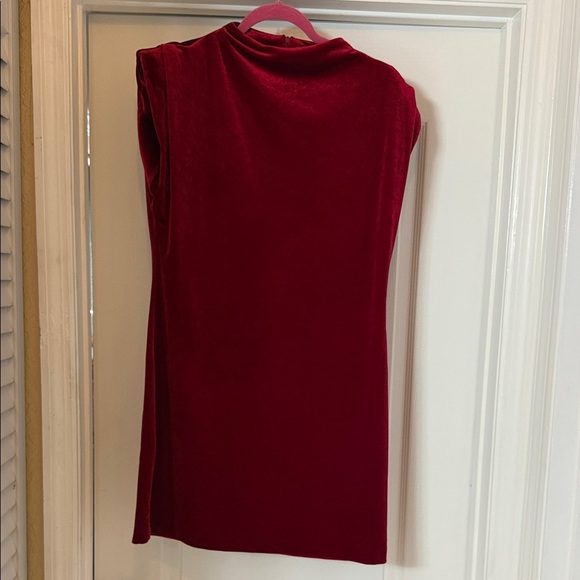 Steve Madden Dresses & Skirts - Steve Madden Padded Shoulder Red Velvet Dress